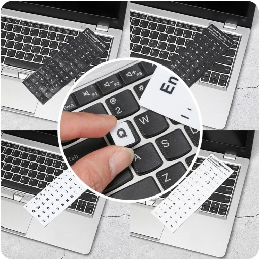 NÁLEPKY NA KLÁVESNICE NA LAPTOP PC QWERTY US EU PL