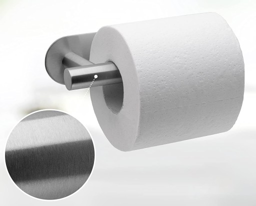 RÚČKA NA TOALETNÝ PAPIER BEZ VŔTANIE, SAMOLEPIACA, STRIEBORNÁ