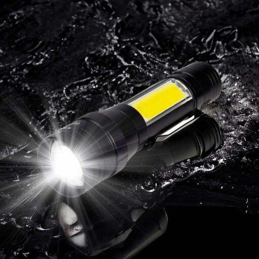 VÝKONNÁ LED COB ZOOM USB TAKTICKÁ BATERKA