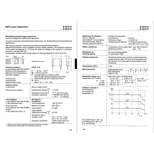 Kondenzátor MKT Siemens 100nF 250V R10 B32511 x5