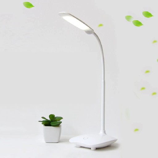 Stolná LED lampa do školy, dotyková USB, pre deti, biela