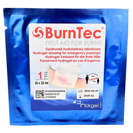 Hydrogélový záchranný obväz 10x10cm BurnTec Kikgel