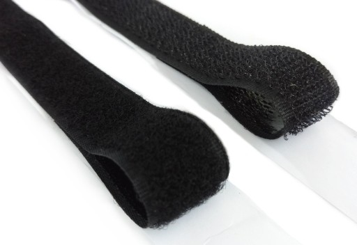 Páska na suchý zips 20 mm, samolepiaca, čierna, sada