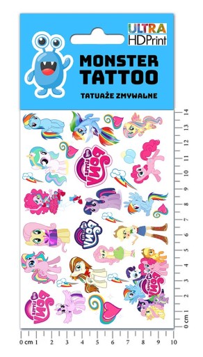 UMÝVAJÚCE DOČASNÉ TETOVANIE PRE DETI MY LITTLE PONY ORIGINÁLNE DIZAJNY