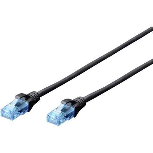 DIGITUS Prepojovací kábel U/UTP kat.5e PVC 10m Čierna