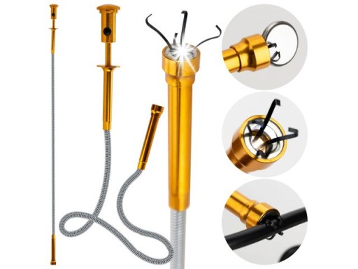 Flexibilný magnetický uchopovač na detaily s pazúrmi 3v1 620mm + LED