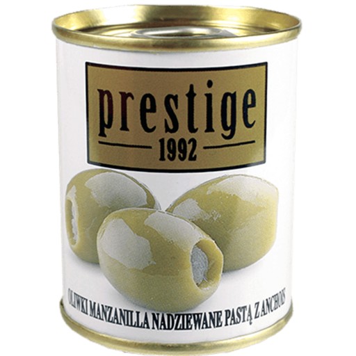 PRESTIGE Olivy plnené ančovičkami v plechovke 125g
