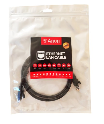AGOG LAN KÁBLE TWISTED PAIR CAT 6 PATCHCORD ETHERNET RJ45 UTP CAT6 1m