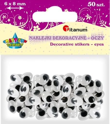 Pohyblivé očká samolepiace 6x8mm 50 ks