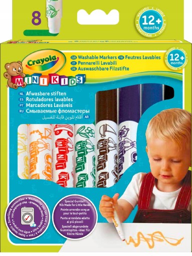 Minikids 8-dielne umývateľné fixky Crayola
