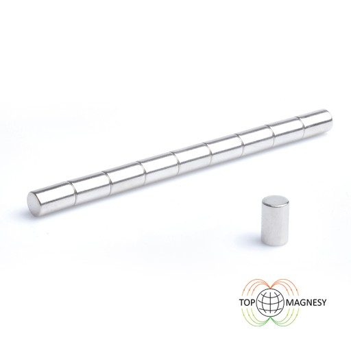 Neodymový cylindrický magnet MW 5x8 N38, sada 10 kusov