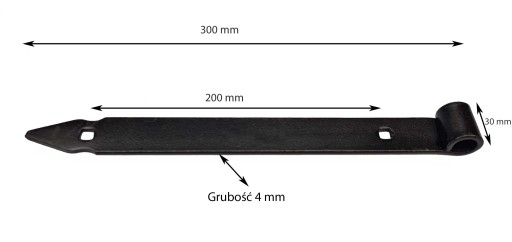 PÁNT NA PÁS 300 mm ČIERNA + HÁK NA SKRUTKU