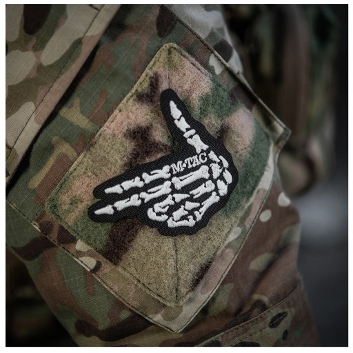 VELCRO GESTURE PATCH PISTCH PISTCH PISTCH GUN STREĽOVAČ NA SKELET M-TAC VÝŠIVKY FLUORESCENT