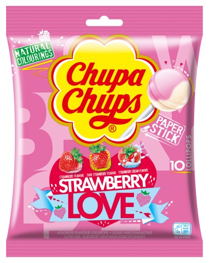 Chupa Chups Love jahodové lízanky 10ks x 12g na Deň detí