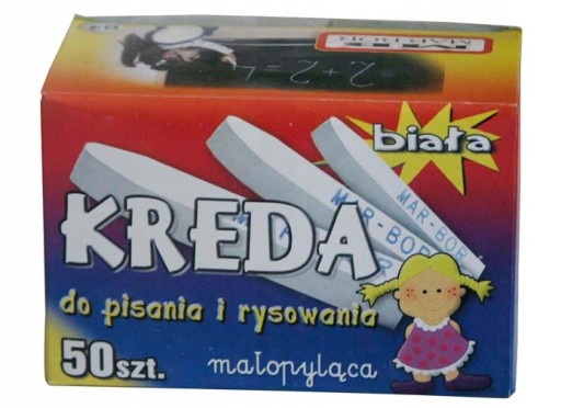WHITE SCHOOL CHALK - 50 tyčiniek