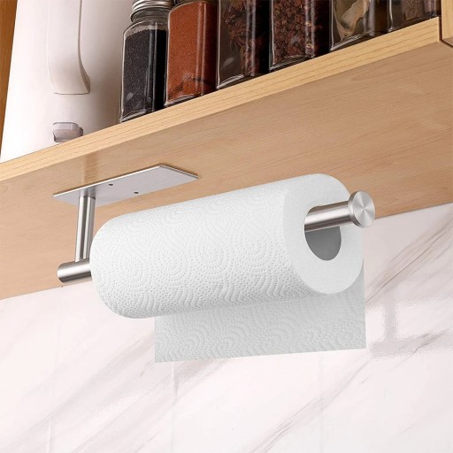 V3 STRIEBORNÝ DRŽIAK KUCHYNSKÝCH UTERÁK VEŠIAK NA PAPIER SKRUTOVANÝ