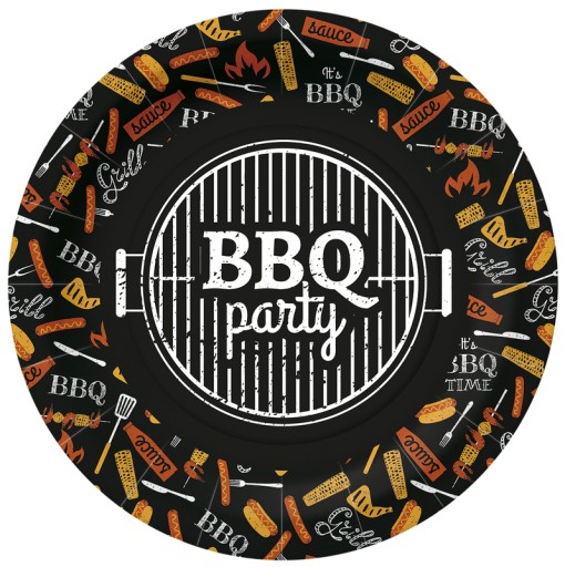 Jednorazové okrúhle PAPIEROVÉ TANIERE 23 cm Gril BBQ Party ODOLNÉ