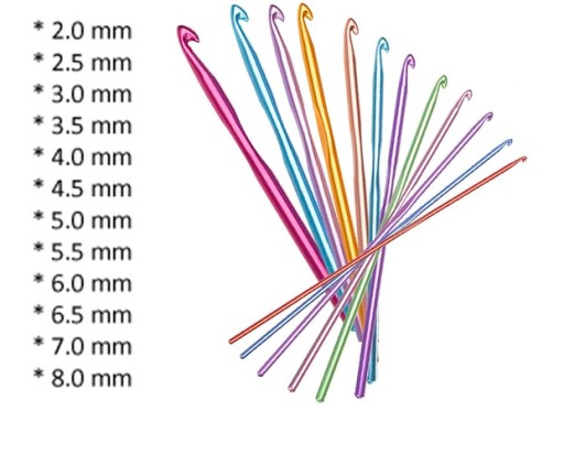 Sada 12 háčikov na háčkovanie 2-8 mm