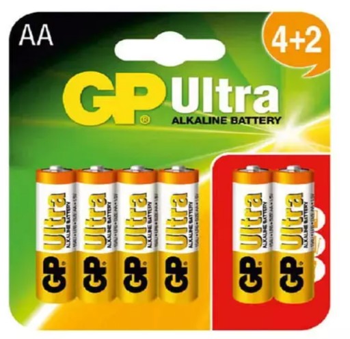GP Ultra Alkaline LR06 1,5V AA batérie 6 ks.