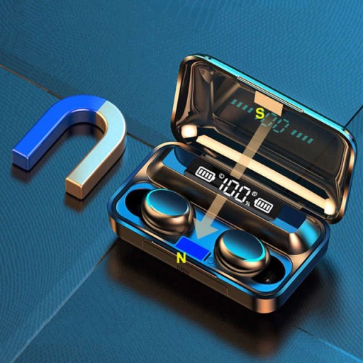 NAJNOVŠIE BEZDRÔTOVÉ SLÚCHADLÁ BLUETOOTH 5.1 + LED DISPLEJ POWERBANK