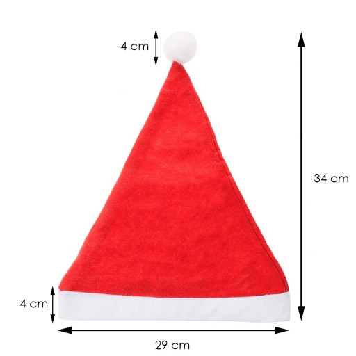Čiapka Santa Claus 10ks s brmbolcom Vianočná VÝBORNÁ 10KS Veľkoobchod