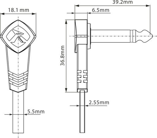 Nástrojový kábel uhlová zástrčka 6,3 mm 30 cm Roxtone FPJJ100L0003