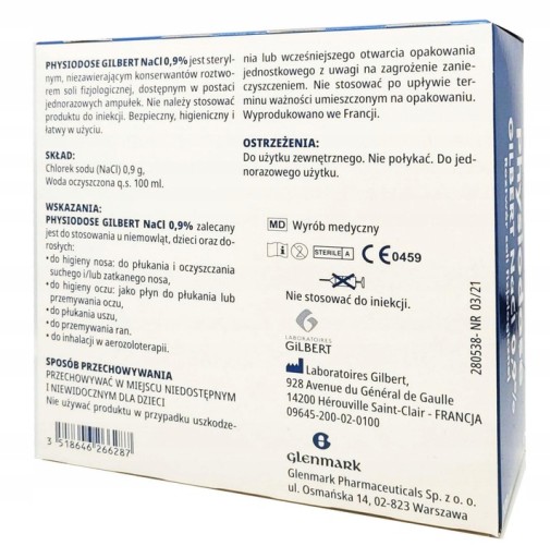 GILBERT FYZIOLOGICKÁ SOĽ 0,9% NaCl 5ml X 3KS
