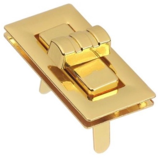 Zlaté zapínanie na otočnú kabelku, 39x22 mm