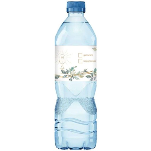 ŠTÍTKY na fľašu s vodou SVÄTÉ prijímanie mätové nálepky vlastné meno x3