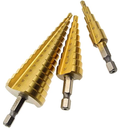 KUŽELOVÉ VRTÁKY HSS STEP 4-32 mm SÚPRAVA KUŽEĽOV NA VYSOKOREZANIE OCELE