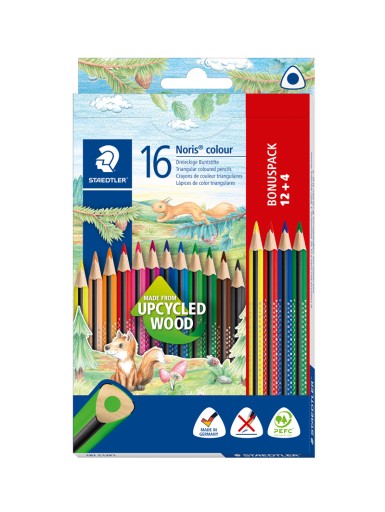 STAEDTLER NORIS COLOR SILNÉ TROJUHOLNÍKOVÉ CERÚŽKY 16 kusov 12+4