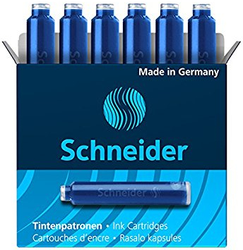 SCHNEIDER BLUE NÁPLŇKY NA PERÁ KRÁTKE 6 ks