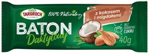 Datlová tyčinka s kokosom a mandľami, NATURAL