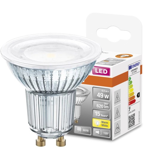 GU10 LED žiarovka 6,9W = 49W 620LM 2700K 120° OSRAM