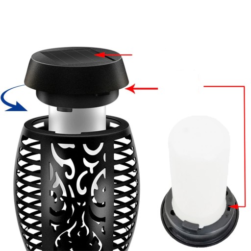 Solárna záhradná lampa TORCH Fire FLAME Effect 50 cm Záhradná dekorácia