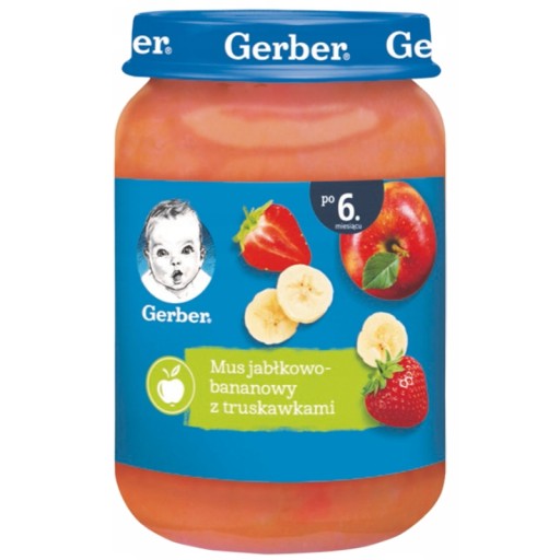 Detský dezert Jablkovo-banánová pena s jahodami 190 g Gerber