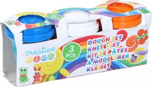 Hracie cesto, plastelínová sada s formičkami pre deti CREATIVE KIDS 55g x3