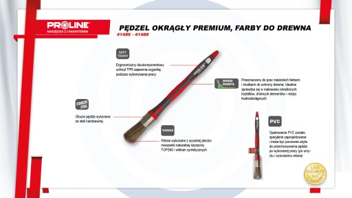 PREMIUM okrúhla kefa 21 mm, 2K-TPR RÚČKA, SS, NA DREVO
