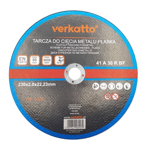 Verkatto VR-6006 kotúč na rezanie kovu 230x22,2