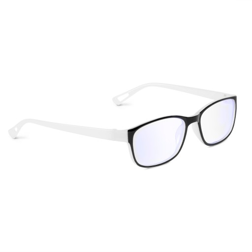 Klasické unisex okuliare DELI, modrý kontrolný filter, biele