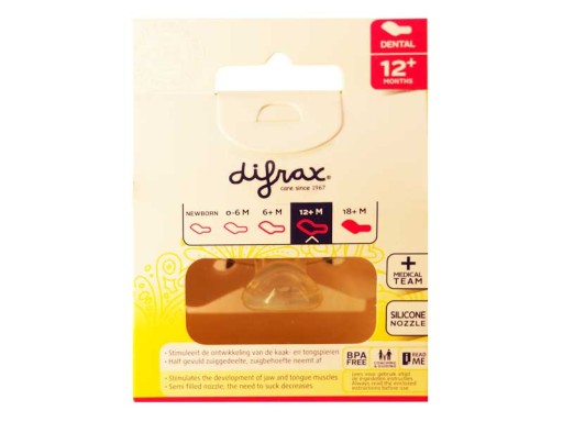 DIFRAX DYNAMIC ORTODONTICKÝ SILIKÓNOVÝ CUKROVIČ UKLIDŇUJÚCI 12+