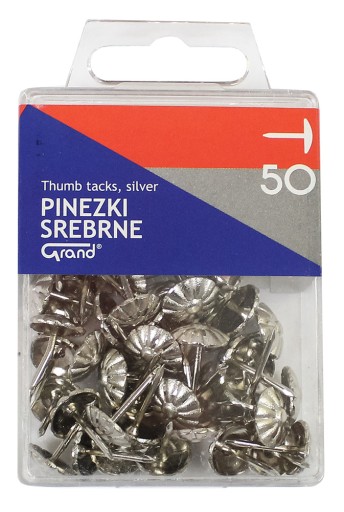 GRAND strieborné čalúnnické špendlíky, 50 kusov