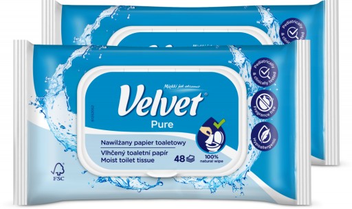 Velvet Pure vlhčený papier 42 ks x 2 bal