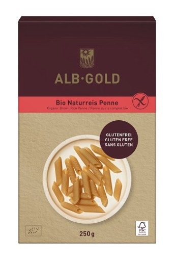 Bezlepkové penne cestoviny vyrobené z BIO hnedej ryže 25