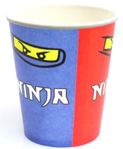 Ninja papierové poháre 6 kusov Narodeniny 1.-9