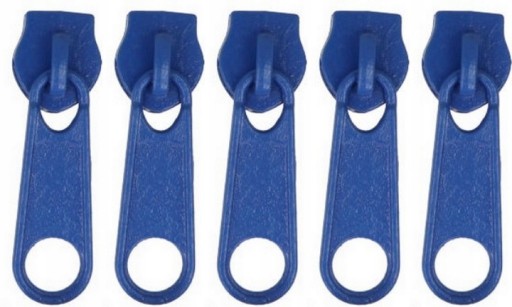 3mm POSUVKY NA Zipsový pásik STROJA POSUV NA Zips MODRÁ - 5 ks