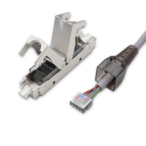 Qoltec zástrčka STP RJ45 bez použitia náradia | CAT6 | JACK PIN | T568B | T568A