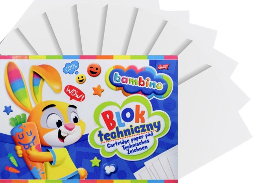 Technická podložka BAMBINO A4, 10 listov, biela