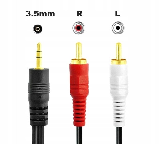 POČÍTAČ - SYSTÉMOVÝ kábel malý jack 3,5 stereo 2xRCA cinch 1,5 m HQ zlatý (1202a)