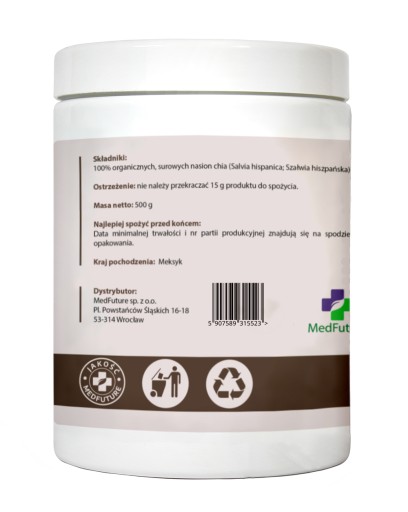 CHIA SEMIENKA 500g surovej šalvie španielskej Zdravý tráviaci systém